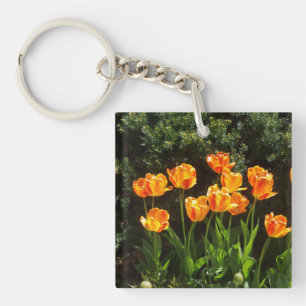 Llavero Naranja/cadena de claves acrílicas de tulipanes am