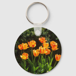 Llavero Naranja/cadena de claves de tulipanes amarillos