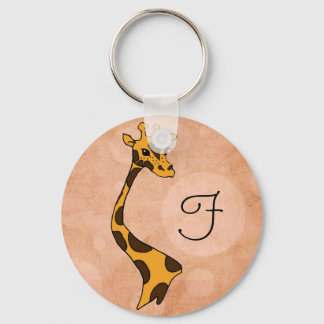 Llavero Naranja Círculos Personalizado Giraffe ~ Cadena de