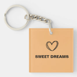 LLAVERO NARANJA CORAZÓN DULCE SUEÑO SIMPLE MÍNIMO