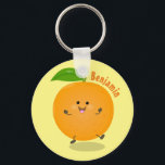 Llavero Naranja de danza dulce cítricos<br><div class="desc">¡Por diversión de frugalidad! Este feliz naranja es un lindo personaje de cítricos bailarín creado al adorable estilo personalizado.</div>