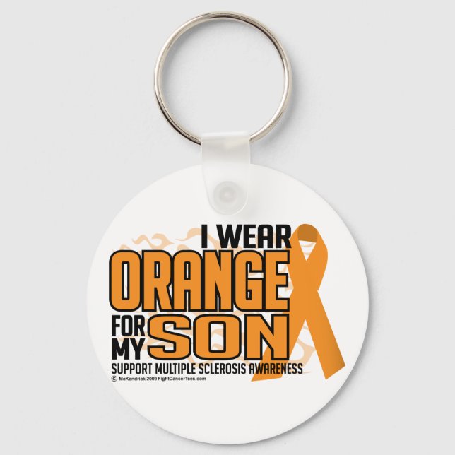 Llavero Naranja de esclerosis múltiple para el hijo (Anverso)