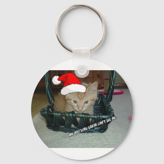 Llavero Naranja de navidades Tabby Kitty Cat (Anverso)