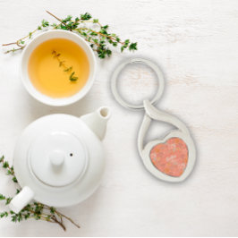 Llavero Naranja de patrón botánico acuarela Keychain Metal