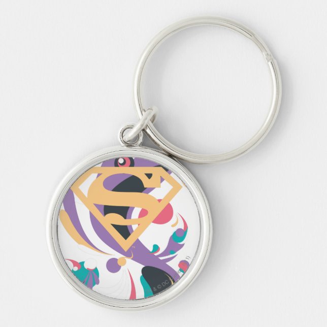 Llavero Naranja de salpicaduras de color (Frente)