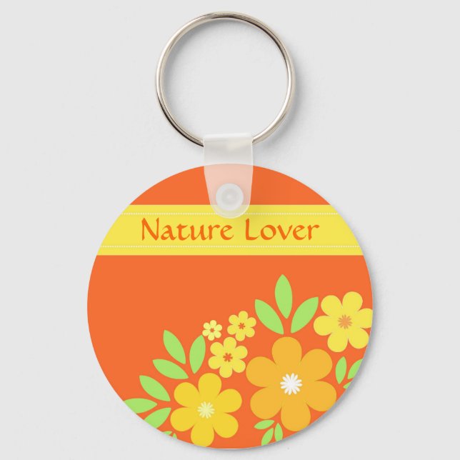 Llavero Naranja floral - Keychain (Anverso)