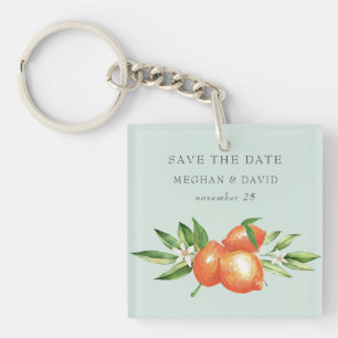 Llavero Naranja Flores Citrus Botanical Save the Date
