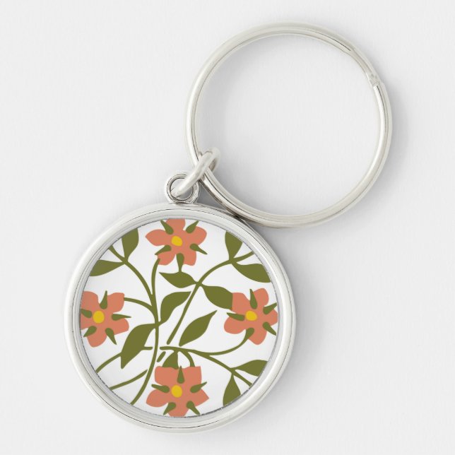 LLAVERO NARANJA FLOWERS (Frente)