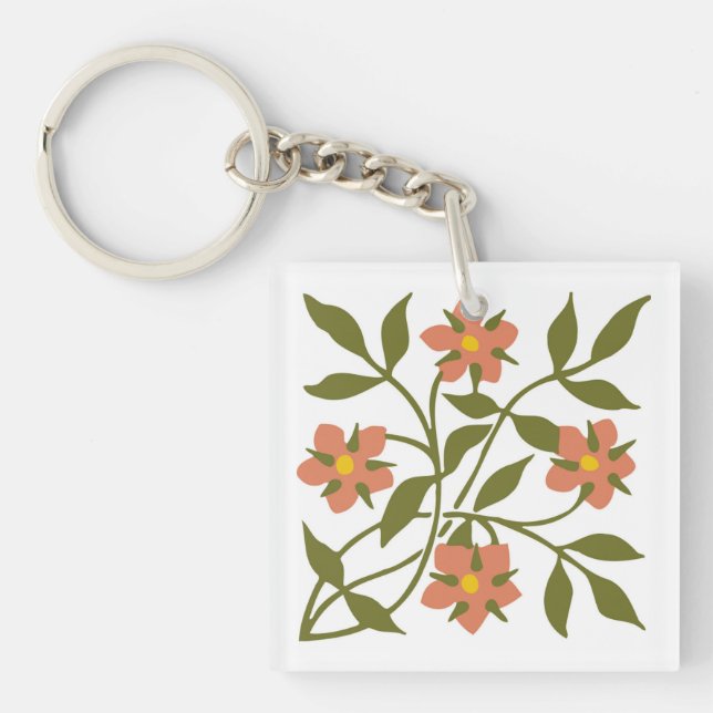 LLAVERO NARANJA FLOWERS KEYCHAIN (Frente)
