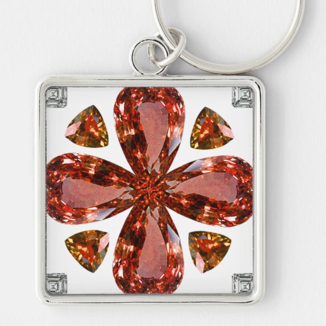 Llavero Naranja Gemstone Diamond Art, Naranja Keychain (Frente)