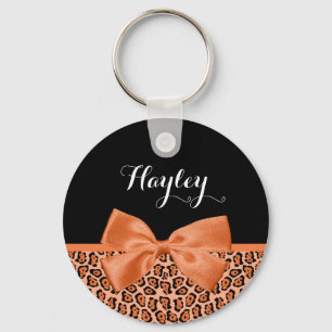 Llavero Naranja Girona Negro Jaguar Cinta Cuta Con Nombre