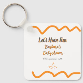 Llavero Naranja gris retro español baby ducha boho moderno