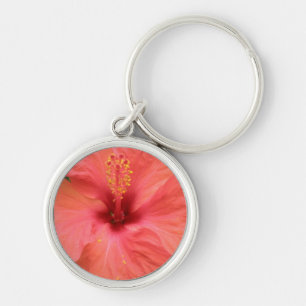 Llavero Naranja Hibiscus Flower Macro Keychain