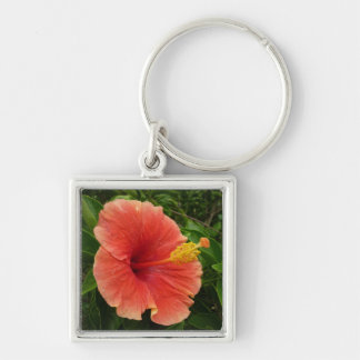 Llavero Naranja Hibiscus Flower Tropical Floral