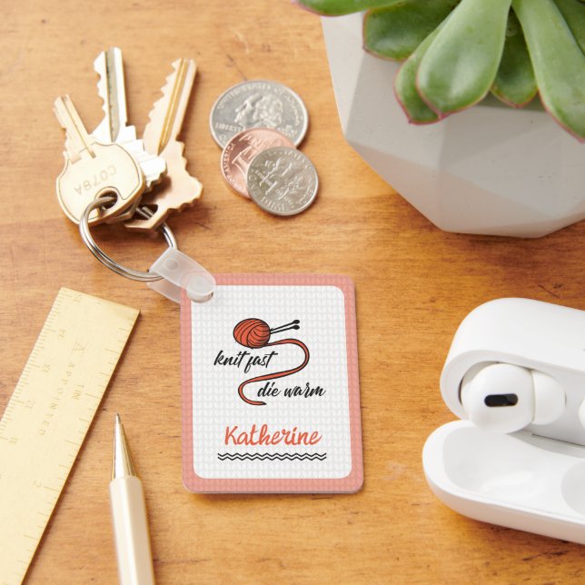 Llavero Naranja Knit Fast, muere caliente (Escritorio )