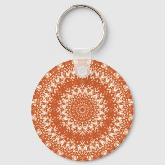 Llavero Naranja mandala. (Anverso)