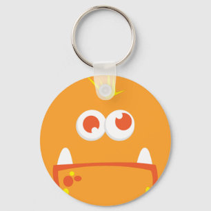 Llavero Naranja Monster Face Keychain