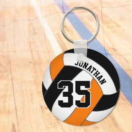Llavero naranja negro niños personalizado jersey número vo