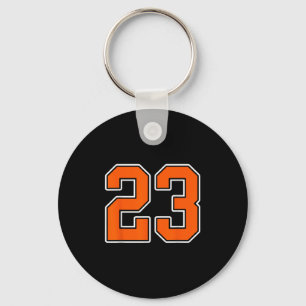 Llavero Naranja Número Blanco 23 Jersey Jugador Uniforme #