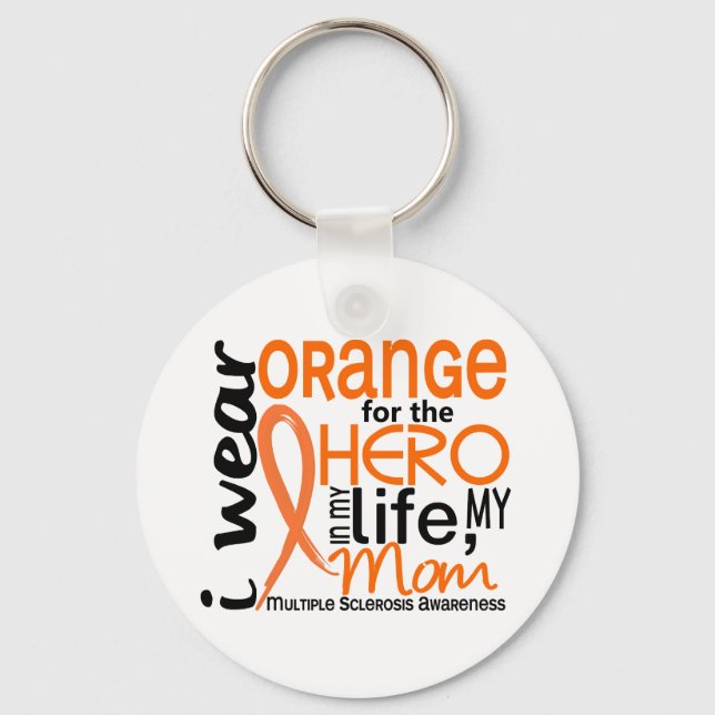 Llavero Naranja Para Hero 2 Mamá MS Esclerosis Múltiple (Anverso)