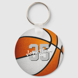 Llavero naranja personalizado blanco jersey número balonce