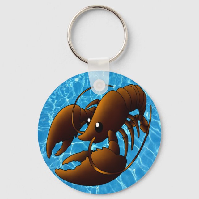 Llavero Naranja Personalizado Cute Lobster (Anverso)