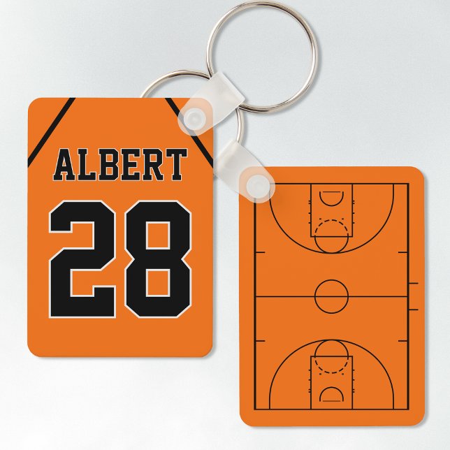 Llavero Naranja personalizado y pista de baloncesto negro  (Subido por el creador)