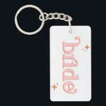 Llavero Naranja PINK Disco Bride Bridal Party hen DO<br><div class="desc">Retroceda en el tiempo con nuestra colección Retro Disco Ball Bridal Shower Invitation & Decor. Sumérjase en la nostalgia de los años 70 con arcos beige y gris mudos, realzados por fuentes purpurinas plateadas. La emblemática bola de disco retro ocupa el centro del escenario, evocando una era de glamour disco,...</div>