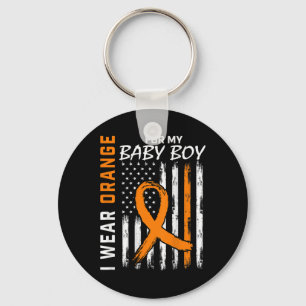 Llavero Naranja Ribbon Baby Boy LEUKEMIA APOYO LEUKEMIA