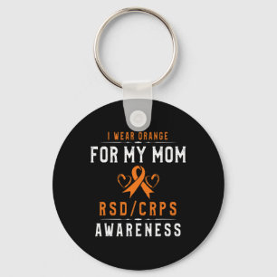 Llavero Naranja Ribbon Conciencia Crpsrsds Para Mami - Son