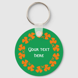 Llavero Naranja Shamrock Border Add Text
