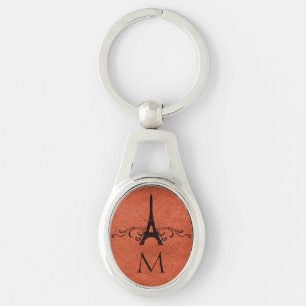 Llavero Naranja Vintage French Flourish