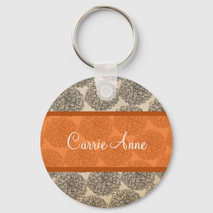 Llavero Naranja Vintage Zinnia Keychain