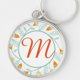 Llavero Naranja y arte folclórico mint Floral Garland
