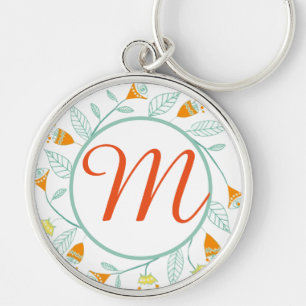 Llavero Naranja y arte folclórico mint Floral Garland