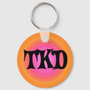 Llavero Naranja y cadena de claves TKD rosa