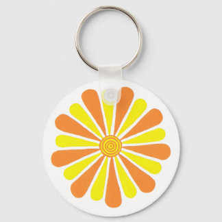 Llavero Naranja y cadenas de flores de sol amarillas