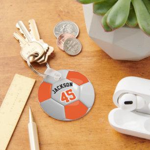 Llavero Naranja y equipo blanco ⚽ Ball Keychain