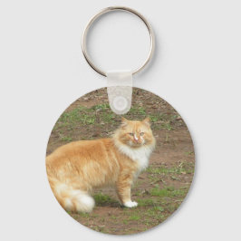 Llavero Naranja y gato blanco