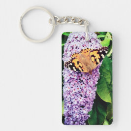 Llavero Naranja y mariposa negra