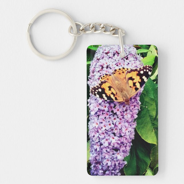 Llavero Naranja y mariposa negra (Frente)