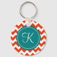 Naranja y Personalizado Zig Zag Verde azulado Inic