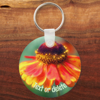 Llavero Naranja Zinnia Amarilla Daisy Flower Personalizada