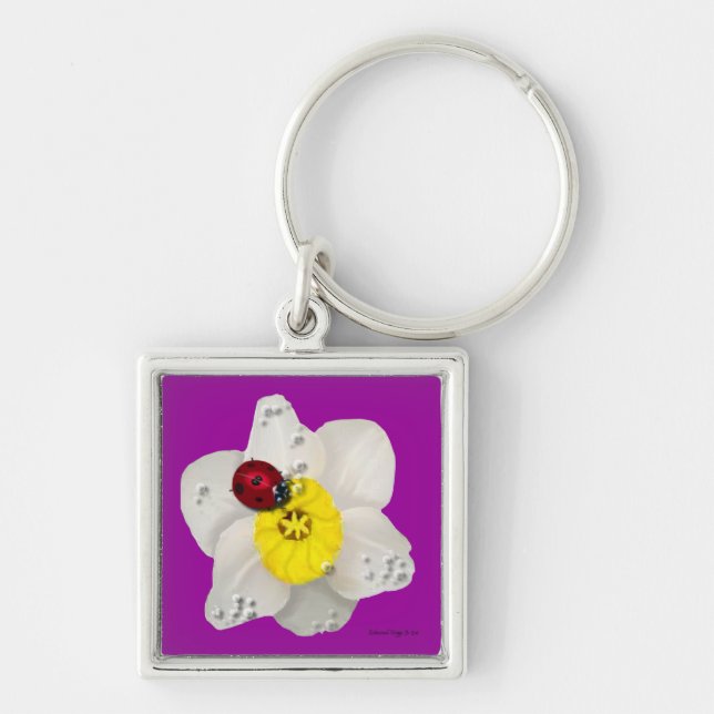 Llavero Narcisos y mariquitas (Frente)