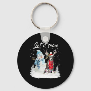 Llavero Nariz azul Pitbull Santa Dog Navidades Snowman Xma