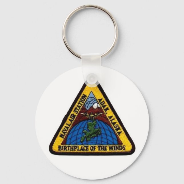 Llavero NAS Adak, Alaska White Keychain (Anverso)