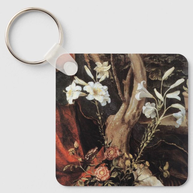 LLAVERO NATIVIDAD CON LILLAS BLANCAS - MAGIA DE NAVIDADES (Anverso)