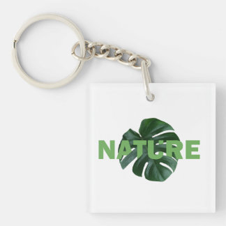 Llavero Naturaleza Amor Oscuro Verde Monstera Leaf Keychai