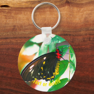 Llavero Naturaleza de la mariposa negra personalizada
