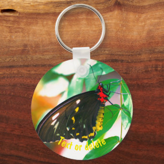 Llavero Naturaleza de la mariposa negra personalizada